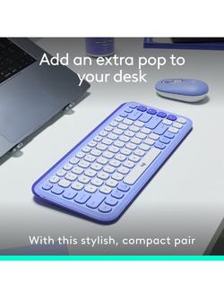 Logitech POP Icon Combo Keyboard & Mouse, Graphite - view 2, Lilac