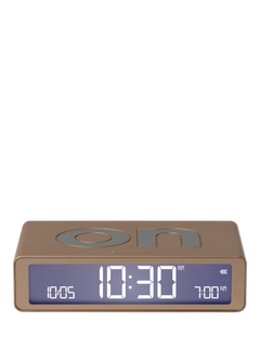 Lexon Flip Classic LCD Digital Alarm Clock, Brushed Gold