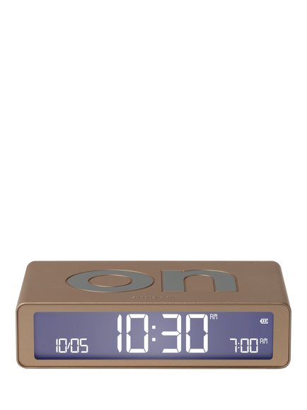 Lexon Flip Classic LCD Digital Alarm Clock, Brushed Gold, Brushed Gold