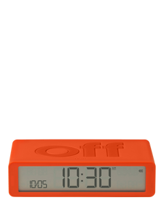 Lexon Flip Classic LCD Digital Alarm Clock, Orange