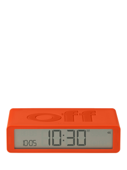 Lexon Flip Classic LCD Digital Alarm Clock, Orange, Orange