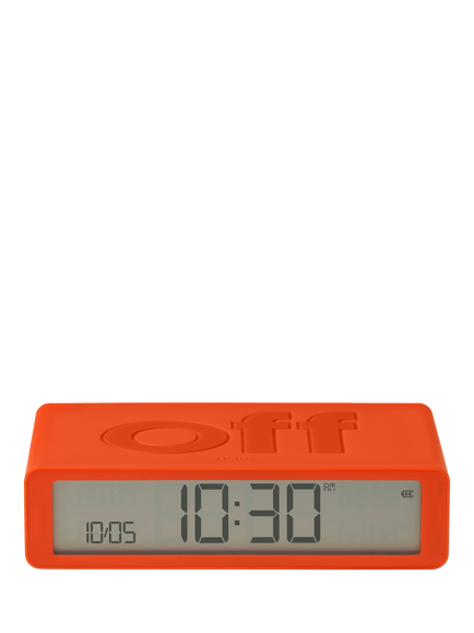 Lexon Flip Classic LCD Digital Alarm Clock, Orange, Orange