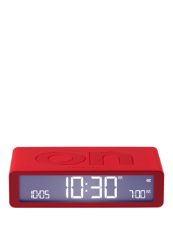 Lexon Flip Classic LCD Digital Alarm Clock, Red, Red