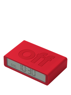 Lexon Flip Classic LCD Digital Alarm Clock, Red - view 2, Red