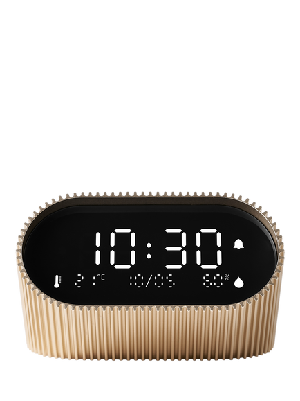 Lexon Ray LCD Digital Alarm Clock, Gold, Gold