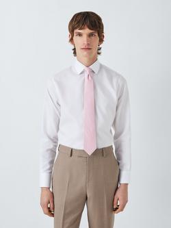 John Lewis Silk Herringbone Spot Tie - view 2, Pink