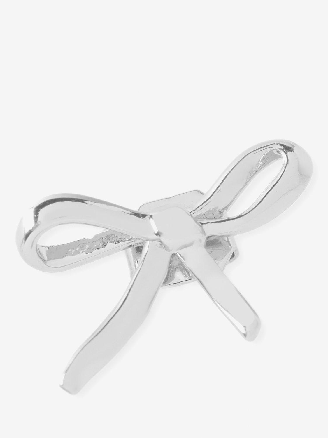 Product image 2 of 3, which shows Mint Velvet Bow Stud Earrings, Silver
