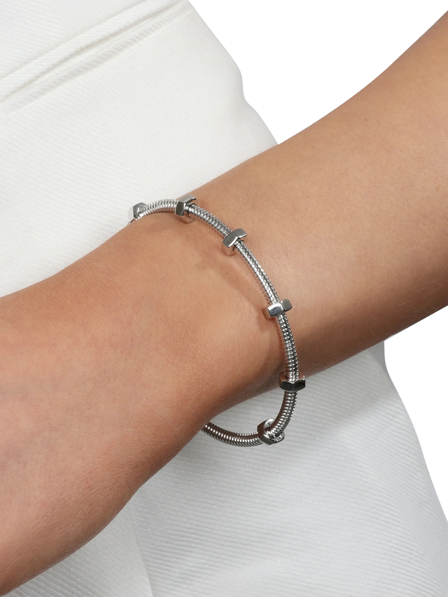 Product image 2 of 5, which shows Pre-loved Cartier 18ct White Gold Ecrou de Cartier Bracelet