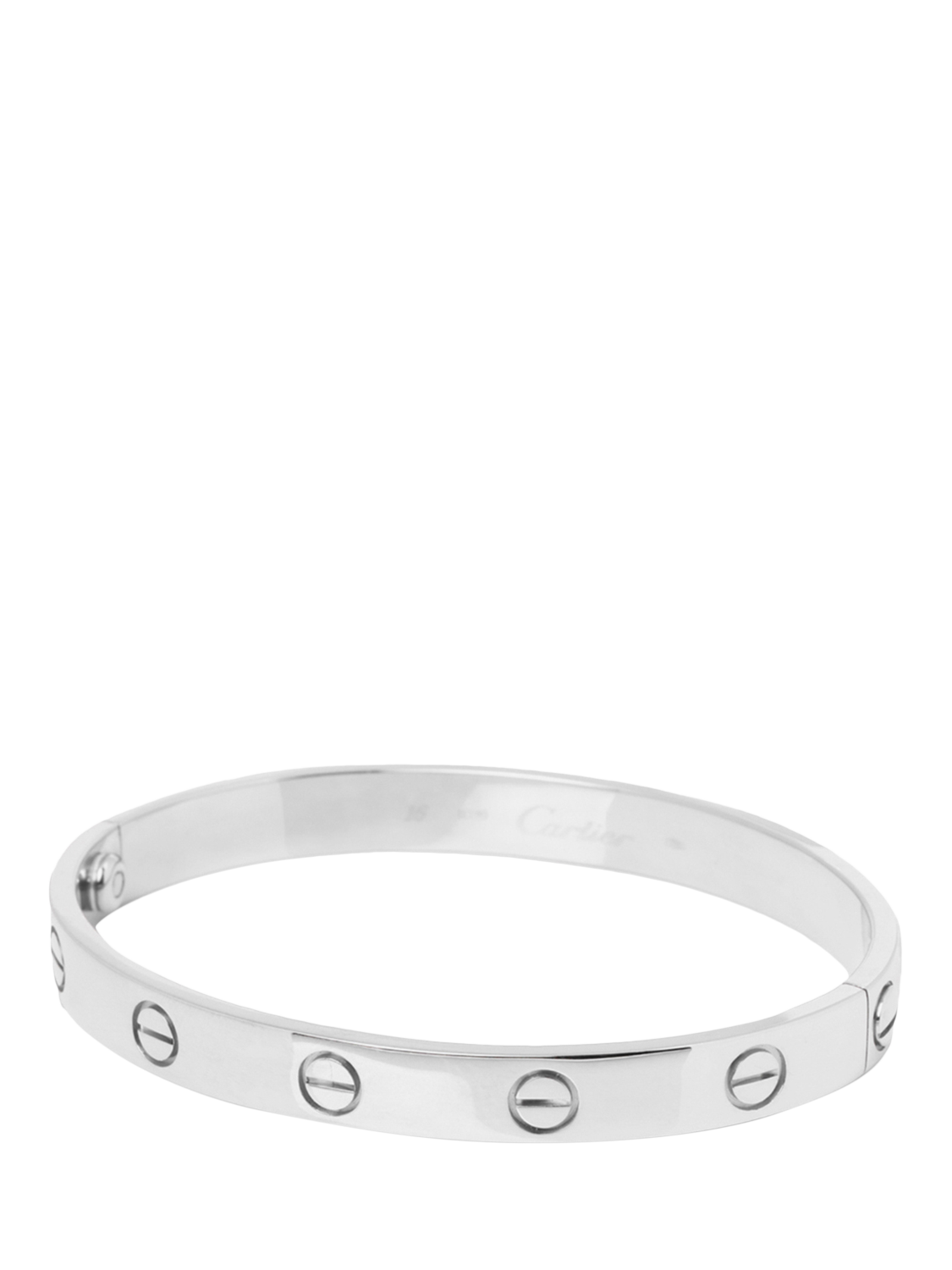 Product image 1 of 8, which shows Pre-loved Cartier 18ct White Gold Love Bangle, 16