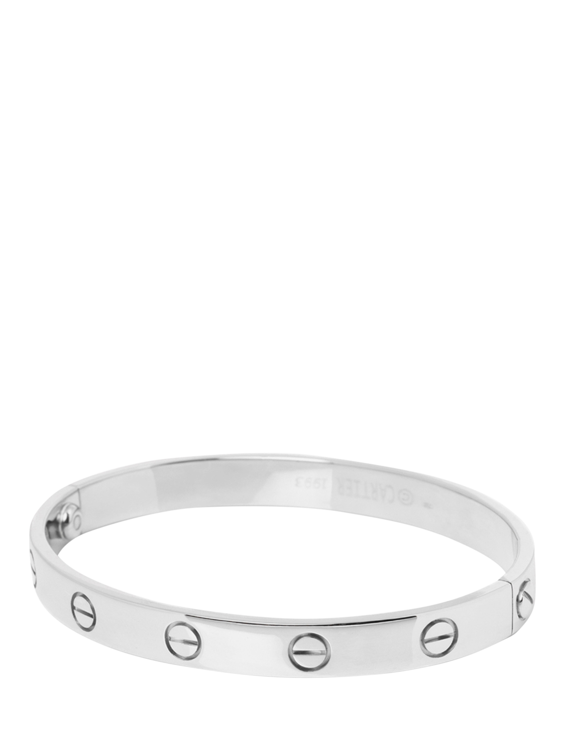 Product image 3 of 8, which shows Pre-loved Cartier 18ct White Gold Love Bangle, 16