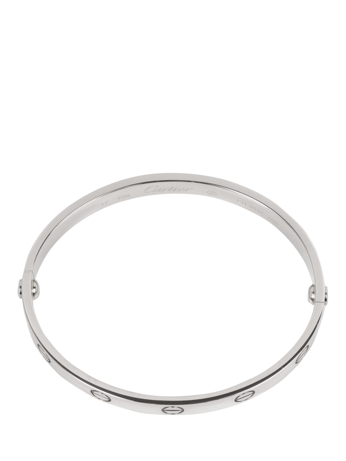 Product image 6 of 8, which shows Pre-loved Cartier 18ct White Gold Love Bangle, 17