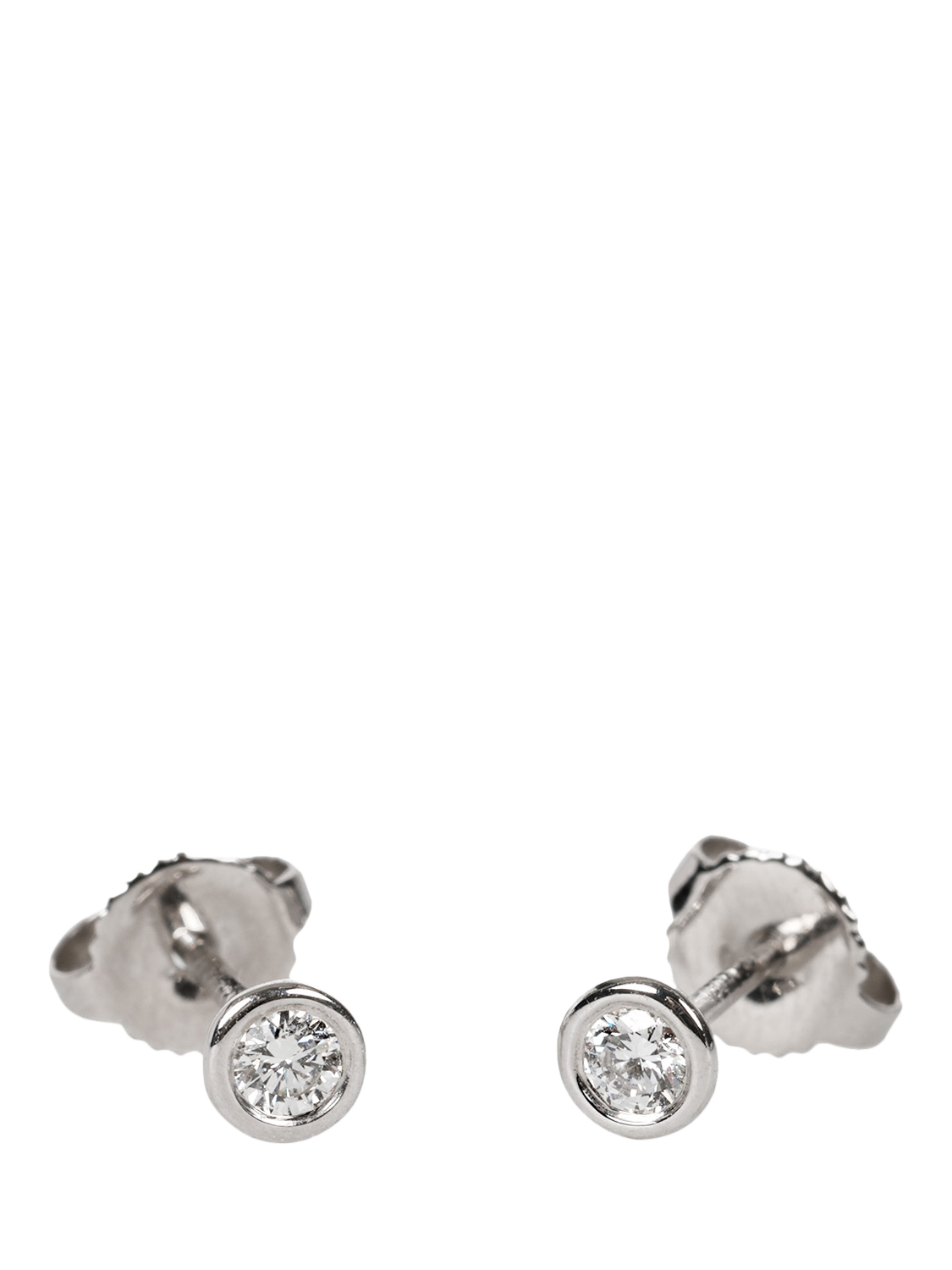 Product image 3 of 5, which shows Pre-loved Tiffany & Co. Platinum Elsa Peretti Brilliant Cut Diamonds by the Yard Stud Earrings