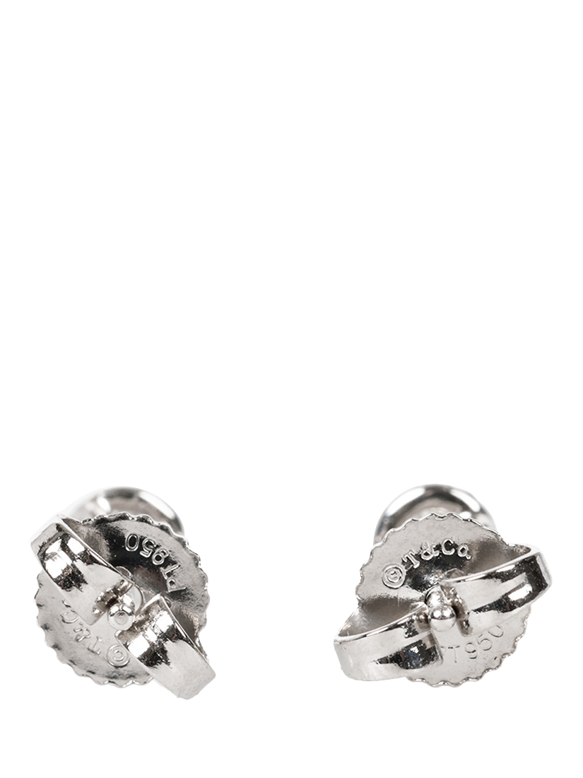 Product image 4 of 5, which shows Pre-loved Tiffany & Co. Platinum Elsa Peretti Brilliant Cut Diamonds by the Yard Stud Earrings