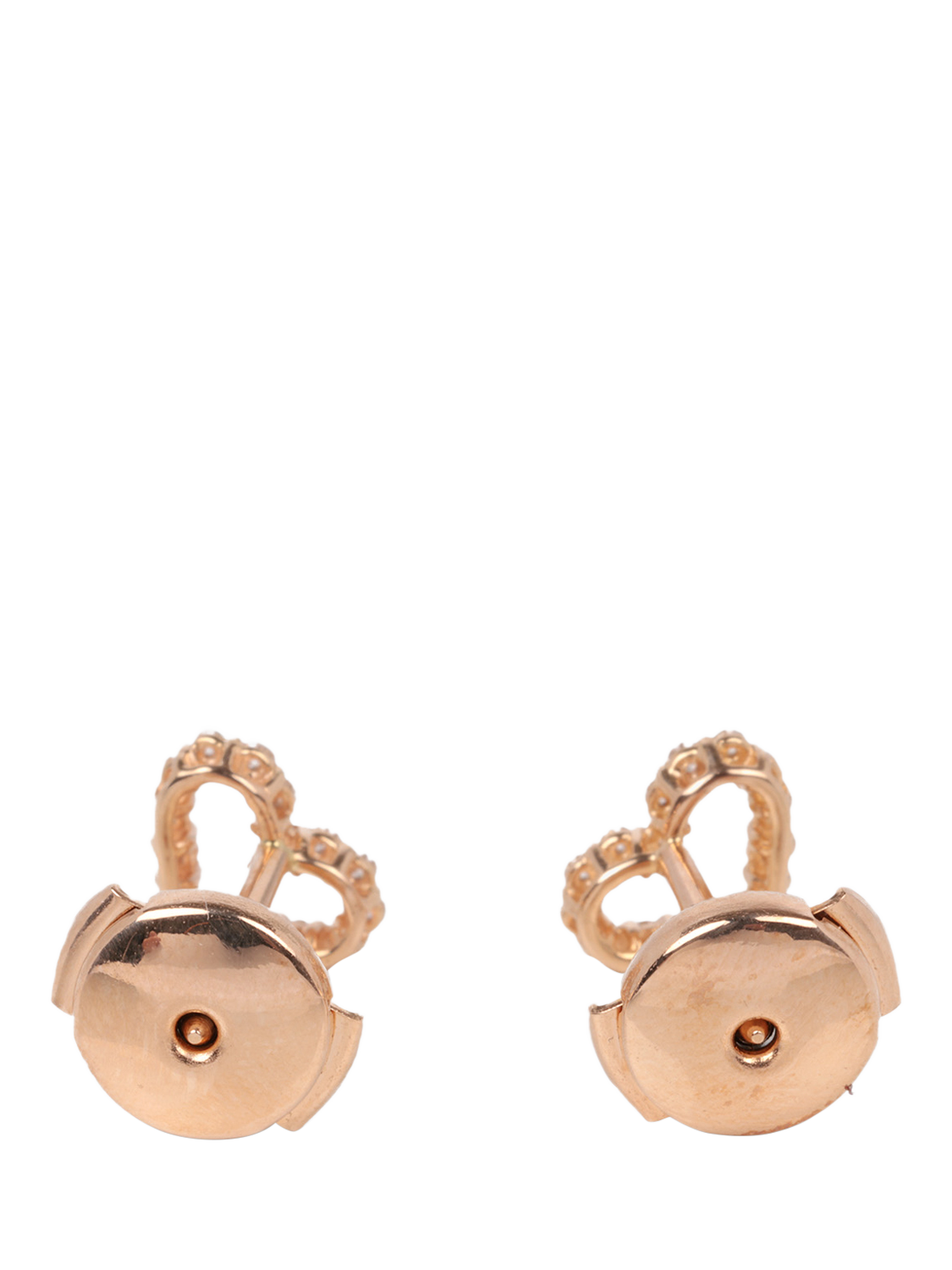 Product image 4 of 6, which shows Pre-loved Tiffany & Co. 18ct Rose Gold Brilliant Cut Diamond Extra Mini Heart Stud Earrings