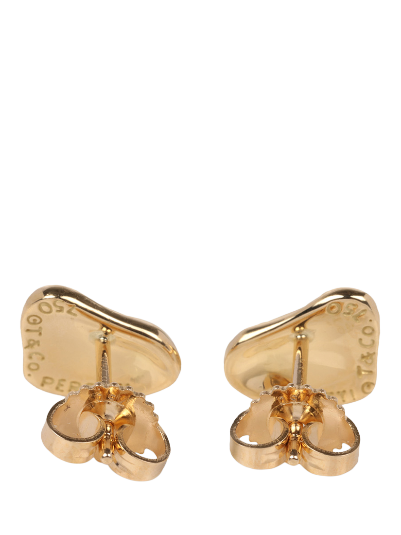 Product image 4 of 6, which shows Pre-loved Tiffany & Co. 18ct Yellow Gold Elsa Peretti Full Heart Stud Earrings