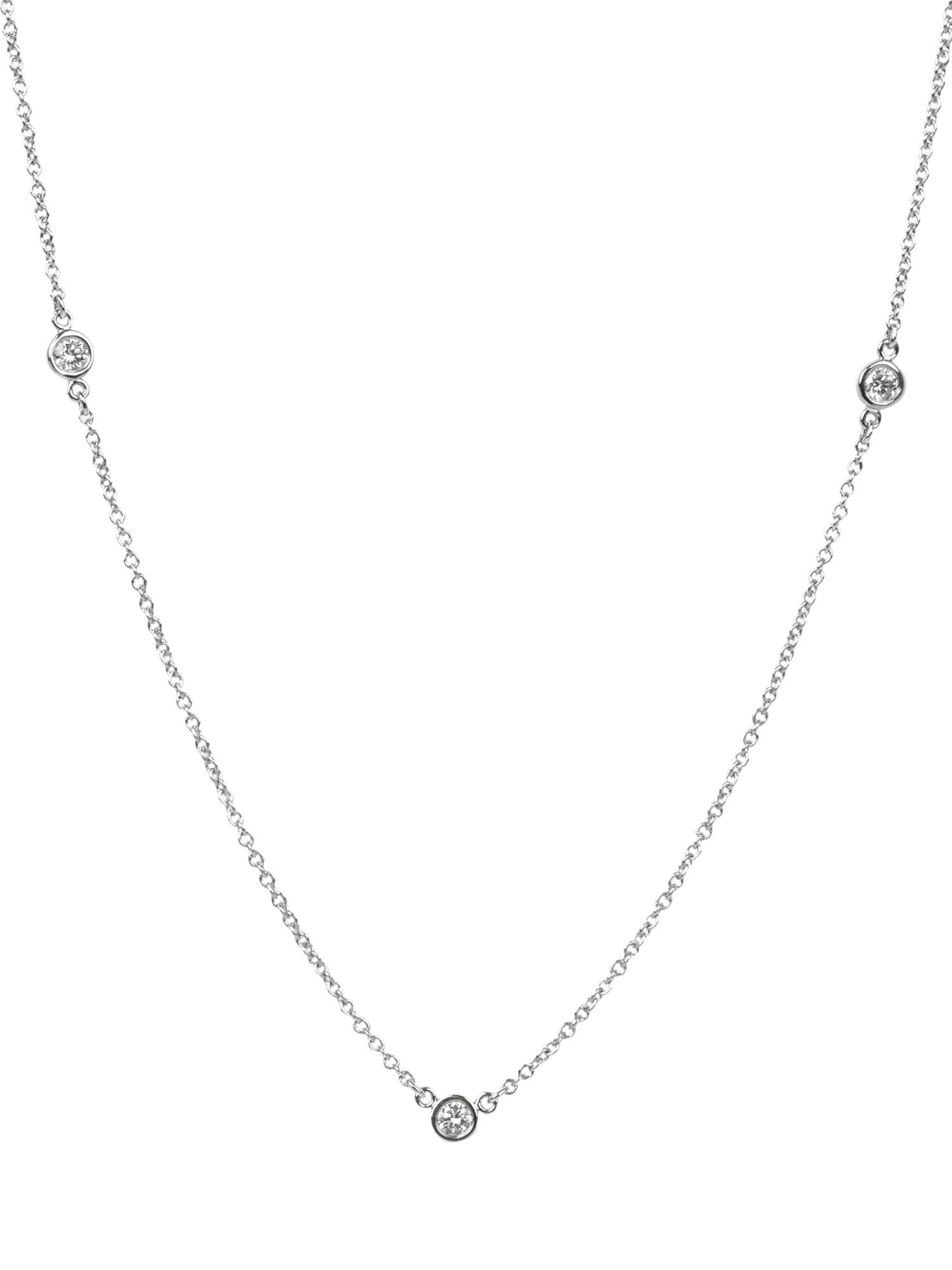 Pre-loved Tiffany & Co. Three Diamond Platinum Diamond by the Yard Necklace