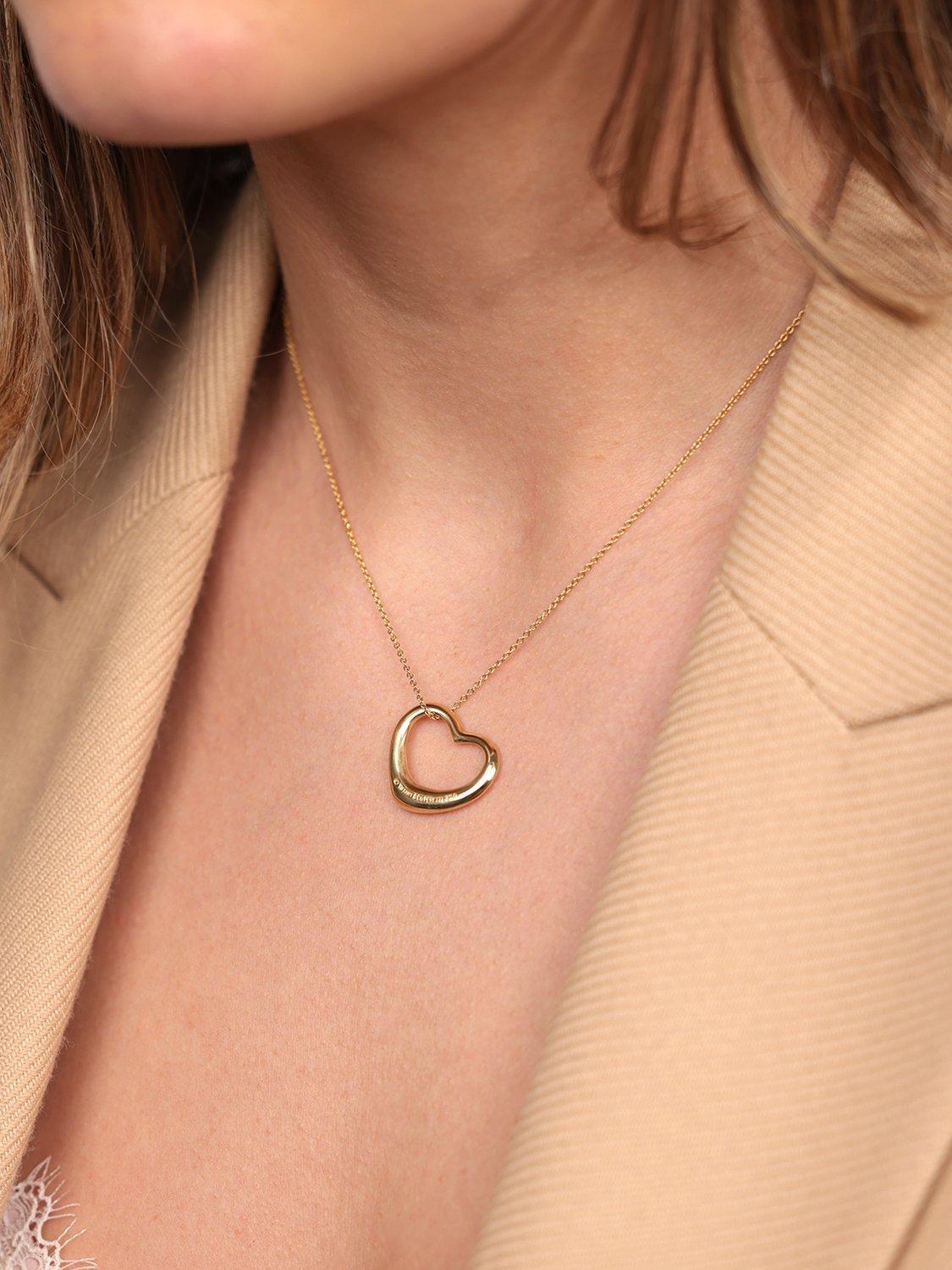 Product image 2 of 6, which shows Pre-loved Tiffany & Co. 18ct Yellow Gold 22mm Elsa Peretti Open Heart Pendant