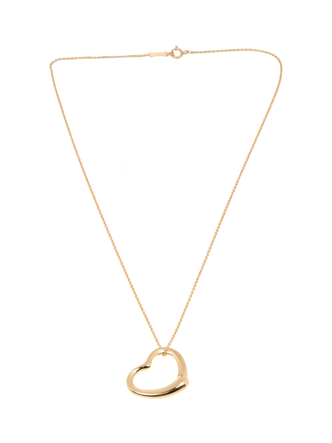 Product image 5 of 6, which shows Pre-loved Tiffany & Co. 18ct Yellow Gold 22mm Elsa Peretti Open Heart Pendant