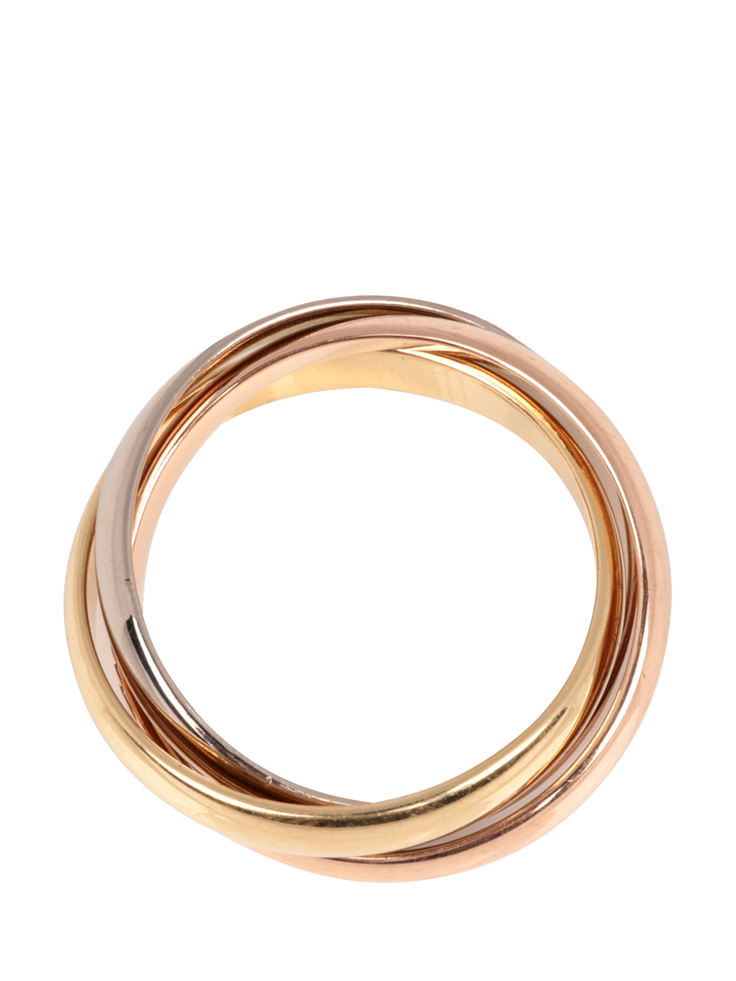 Product image 5 of 7, which shows Pre-loved Cartier 18ct White, Yellow and Rose Gold Medium Trinity Ring