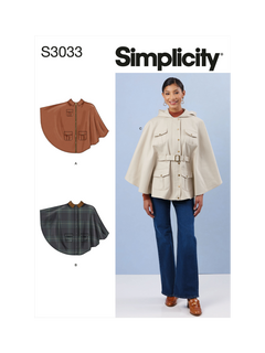 Simplicity Misses' Capes Sewing Pattern, S3033