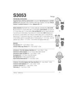 Simplicity 46cm Plush Dolls Sewing Pattern, S3053 - view 2, Multi Multi