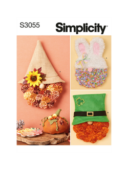 Simplicity Festive Gnome Wall Hangings Sewing Pattern, S3055, Multi Multi