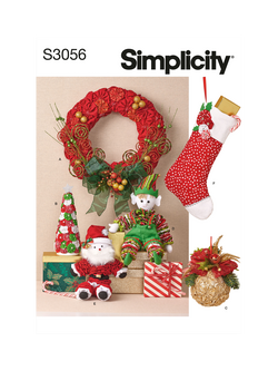 Simplicity Festive Decorations Sewing Pattern, S3056, Multi Multi
