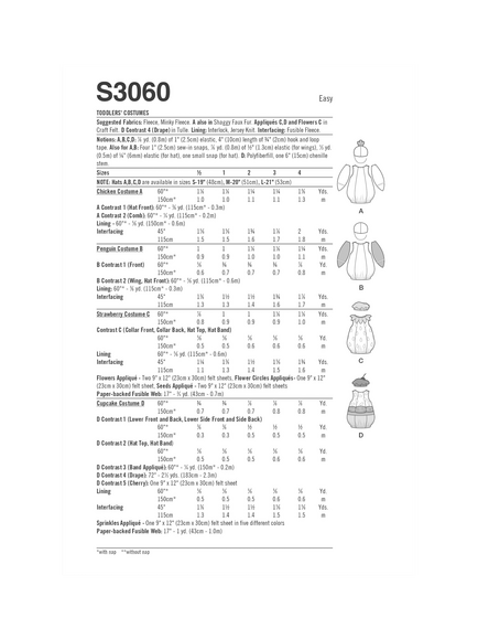 Simplicity Toddler Costumes Sewing Pattern, S3060 - view 2, Multi Multi
