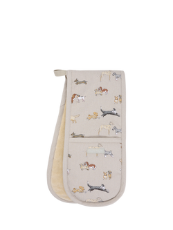 Sophie Allport Doggy Daycare Cotton Double Oven Glove, Neutral Stone - view 2, Neutral Stone