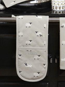 Sophie Allport Sheep Cotton Double Oven Glove, Neutral, Neutral