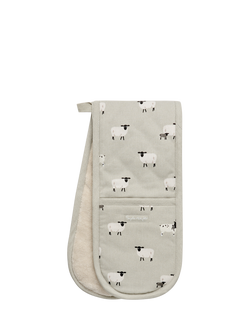 Sophie Allport Sheep Cotton Double Oven Glove, Neutral - view 2, Neutral