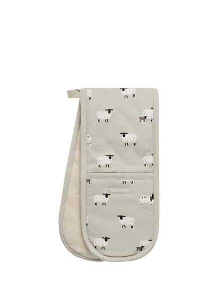 Sophie Allport Sheep Cotton Double Oven Glove, Neutral - view 2, Neutral