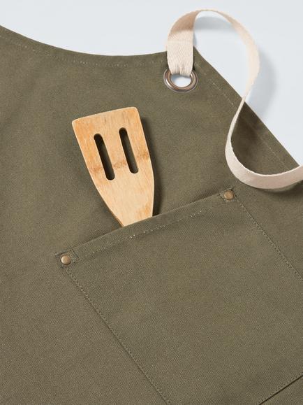 John Lewis Professional Cotton Apron - view 2, Avocado
