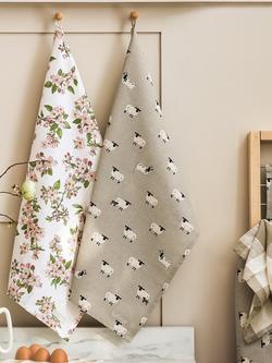 Sophie Allport Sheep Cotton Tea Towel, Neutral, Neutral