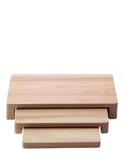 LSA International Collective Nesting Ash Wood Platters, Set of 3, Natural, Natural