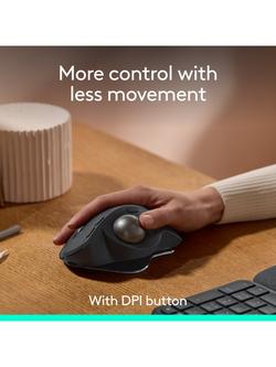Logitech MX ERGO S Wireless Trackball Bluetooth Mouse, Graphite - view 2, Graphite