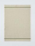 John Lewis Check Terry Cotton Tea Towel, Avocado