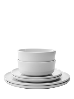 LSA International Collective Porcelain Dinnerware Set, 12 Piece, White, White