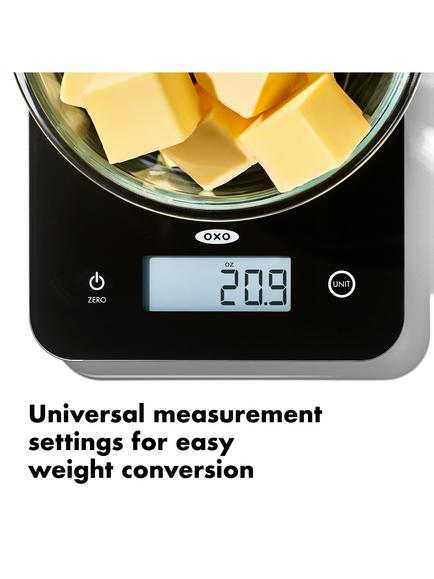 OXO Good Grips Everyday Glass Platform Digital Kitchen Scale, 5kg - view 2, Black