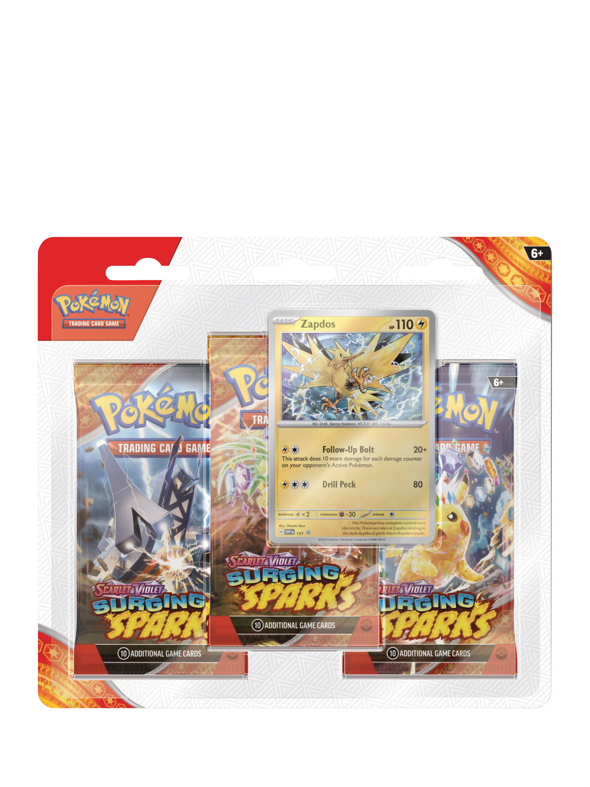 Pokémon Trading Card Game Scarlet & Violet Surging Sparks 3-Pack Booster