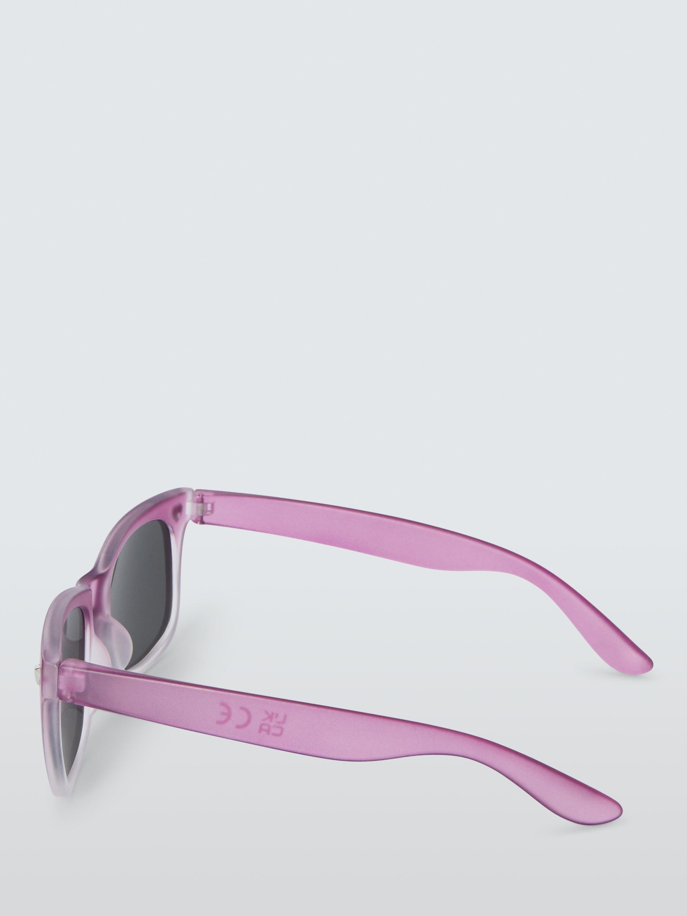 Product image 2 of 4, which shows John Lewis Kids' Frosted Wayfarer Sunglasses, Purple