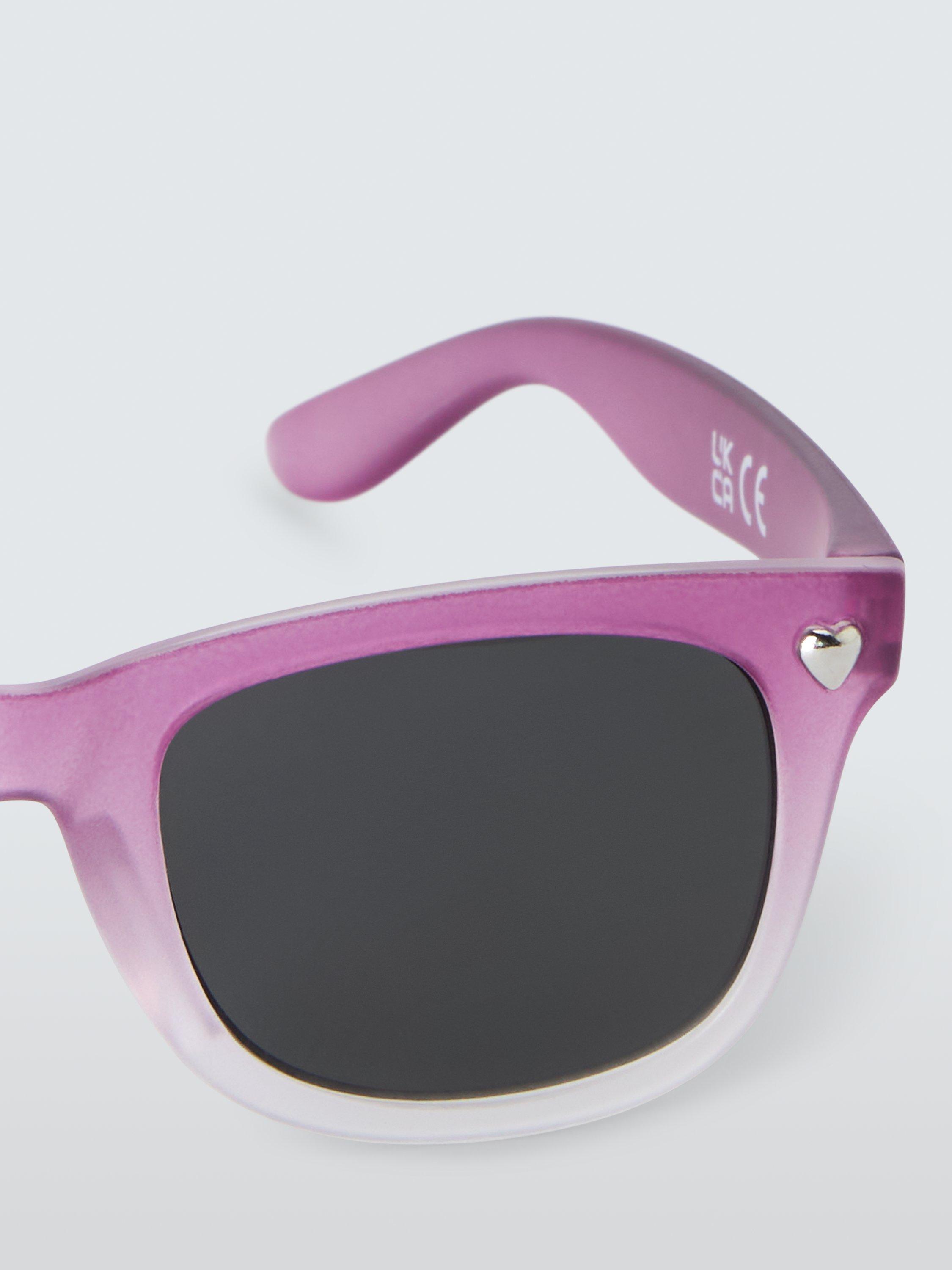 Product image 3 of 4, which shows John Lewis Kids' Frosted Wayfarer Sunglasses, Purple