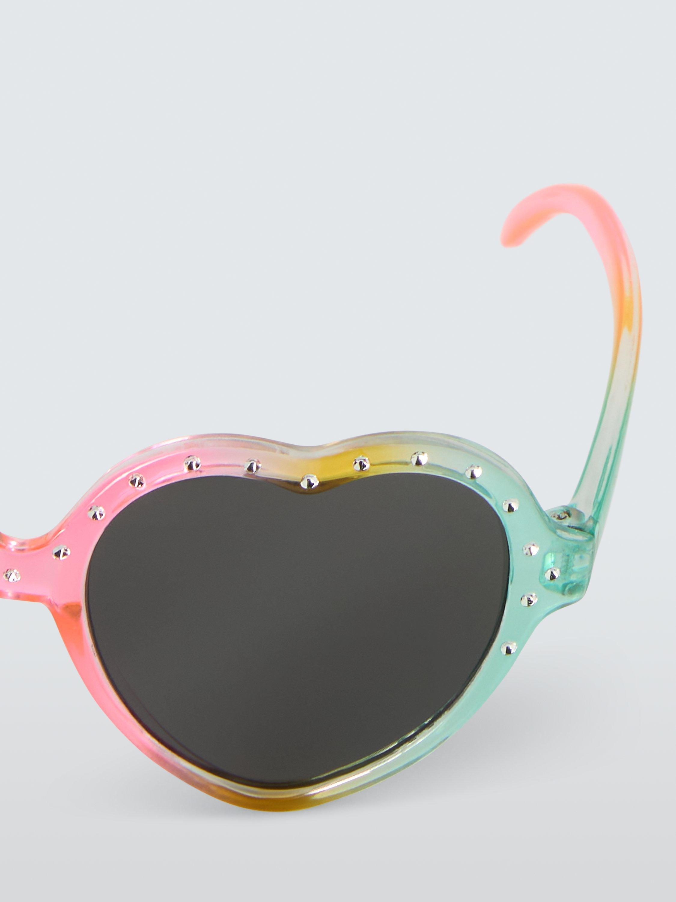 Product image 3 of 4, which shows John Lewis Kids' Ombre Heart Sunglasses, Rainbow