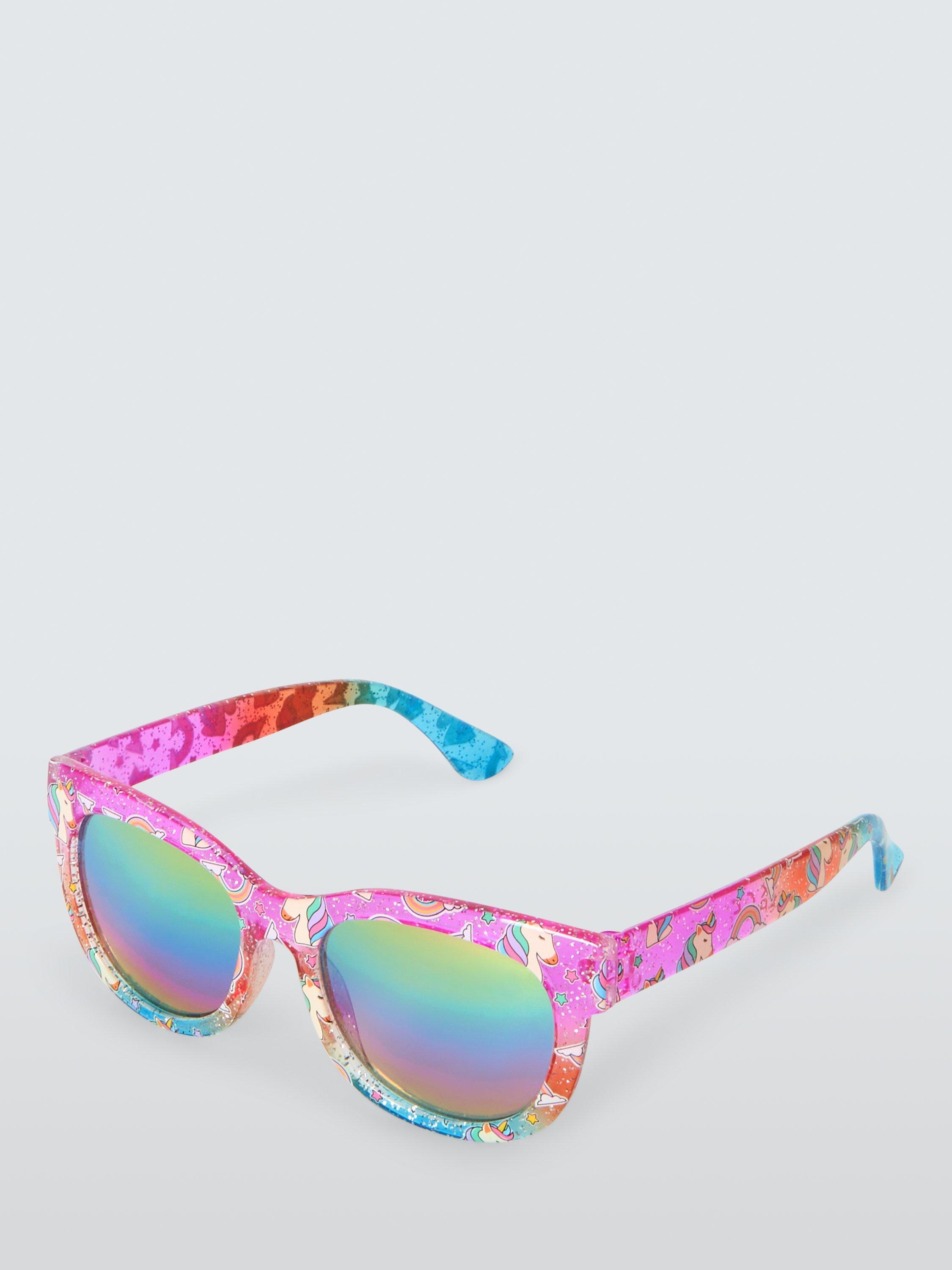 Product image 1 of 4, which shows John Lewis Kids' Rainbow Unicorn D-Frame Sunglasses, Multi