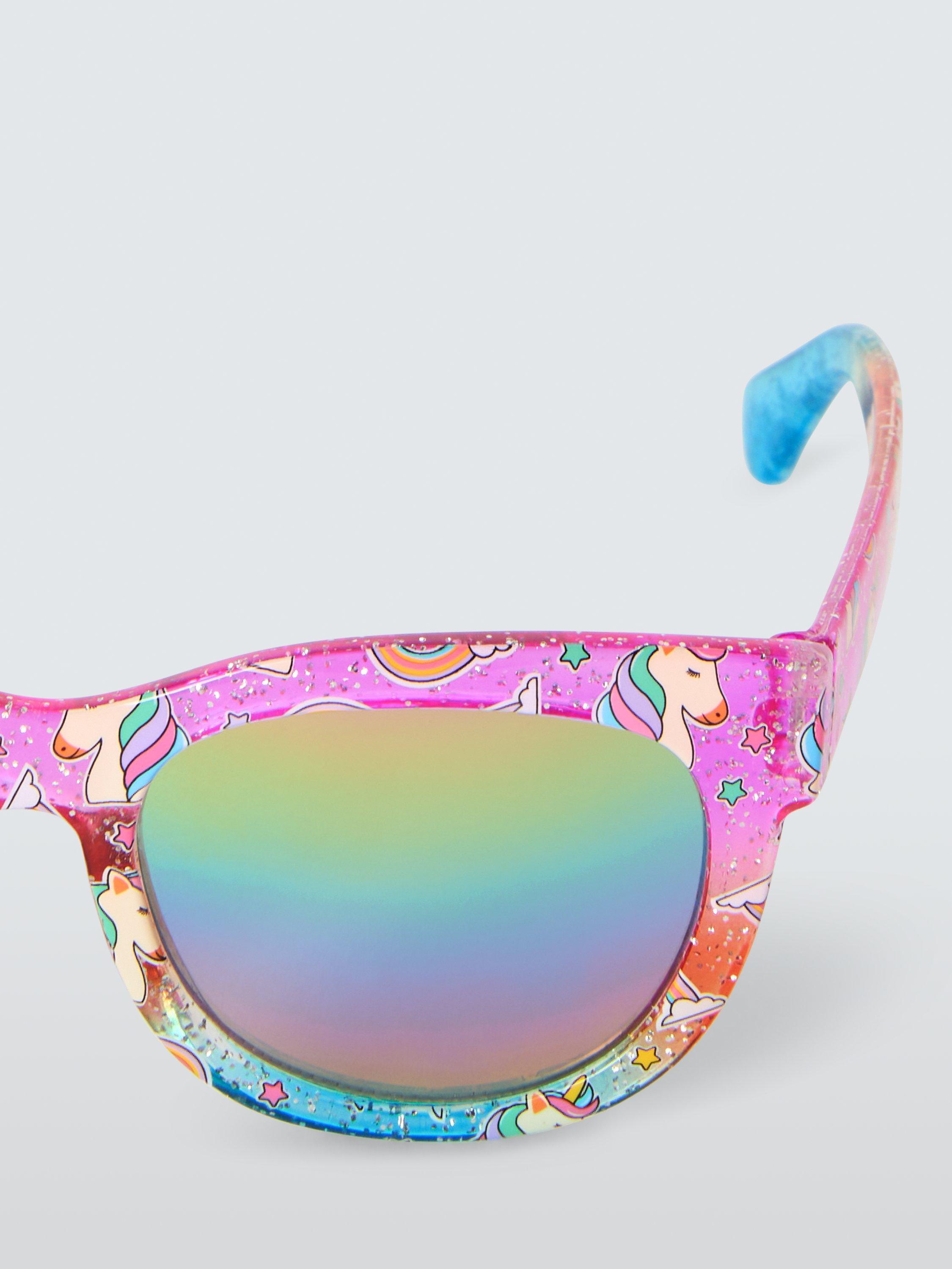 Product image 3 of 4, which shows John Lewis Kids' Rainbow Unicorn D-Frame Sunglasses, Multi