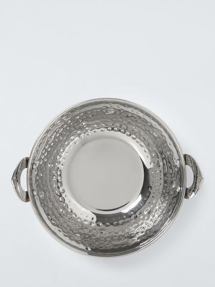 John Lewis Traditional Hammered Stainless Steel Balti Serving Dish, 18cm, Gold - view 2, Gold