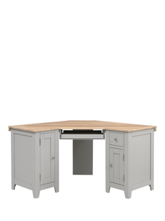 Cotswold Company Chester Corner Desk, Charcoal, Dove Grey