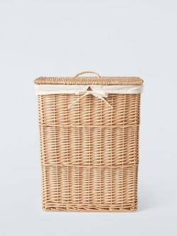John Lewis Large Wicker Laundry Basket, Light Natural