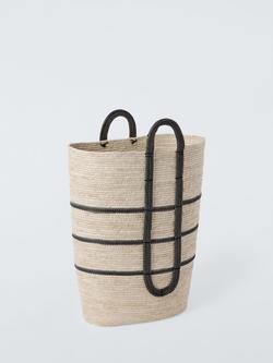 John Lewis Maize Laundry Basket, Natural/Black, Natural/ Black
