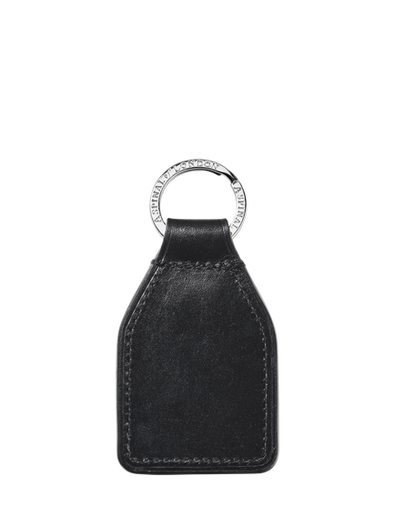Aspinal of London Shield & Plaque Leather Keyring - view 2, Black